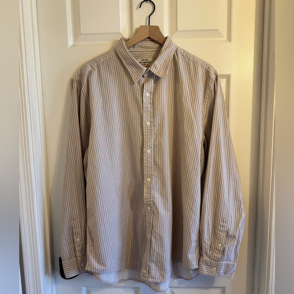 Ralph Lauren Polo Jeans Co. Men’s Shirt 100% Cotton Long Sleeve Button-Front XL